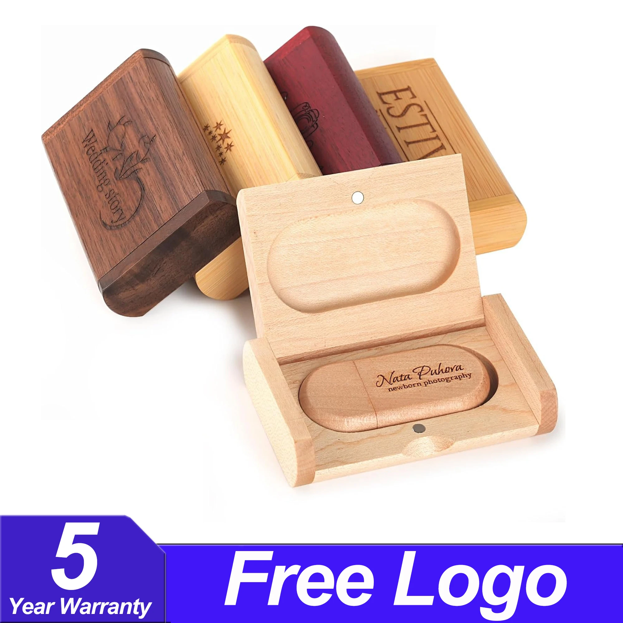 

5PCS Wooden USB flash drive 3.0 wood/bamboo pendrive 128GB 64GB 8GB 16GB 32GB memory stick custom LOGO photography gifts