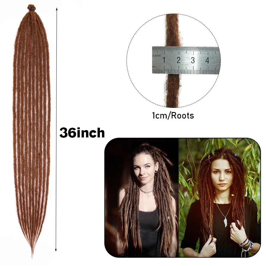 Reggae Dreadlocks Synthetisches Flechthaarteil Weiches, hautfreundliches Häkelhaar Knotenlose Flechthaarverlängerung Exotica Nu Locs – Detail 2