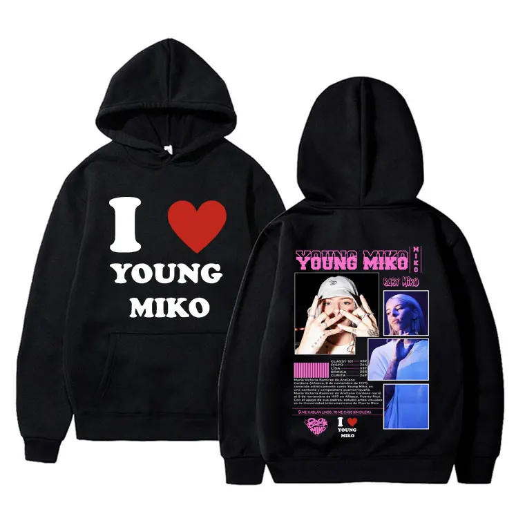 

I Love Young Miko Double Sided Print Hoodie Men Women Fashion Hip Hop Sweatshirt Unisex Clothing Art Aesthetic Oversized Hoodies