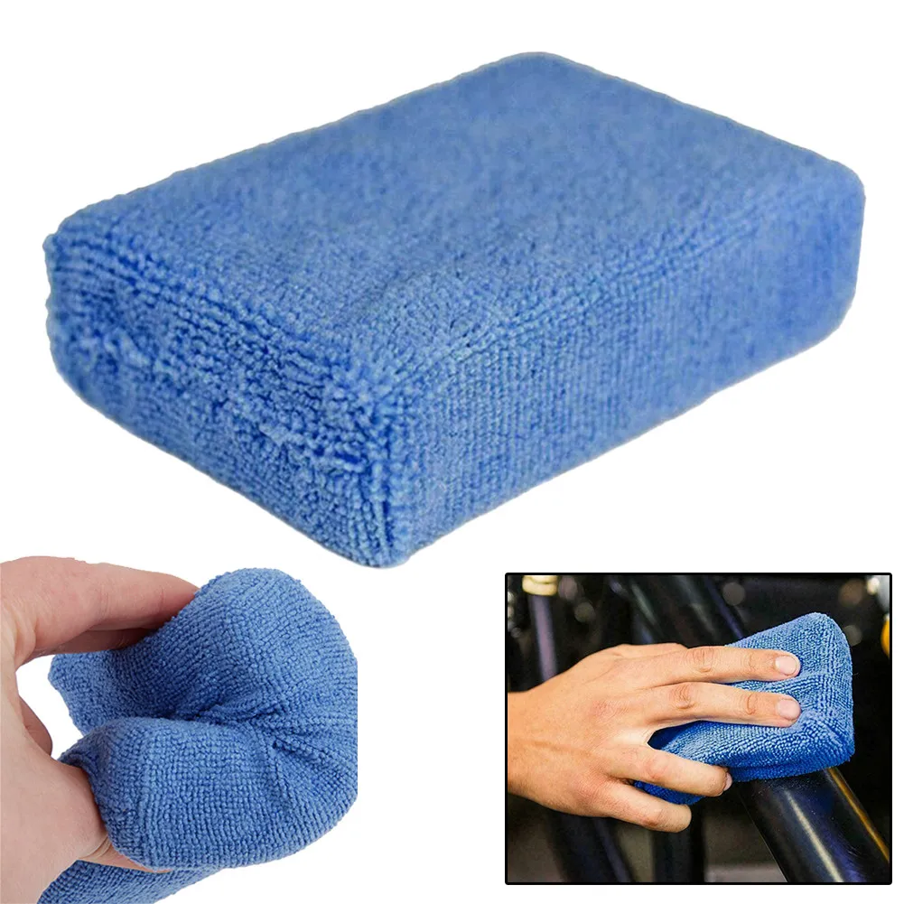 

12* 8* 4cm Microfiber Sponge Car Cleaning Sponge Wax Polishing Pads Auto Vehicle Detailing Cleaner Car Styling Cleaning Tool