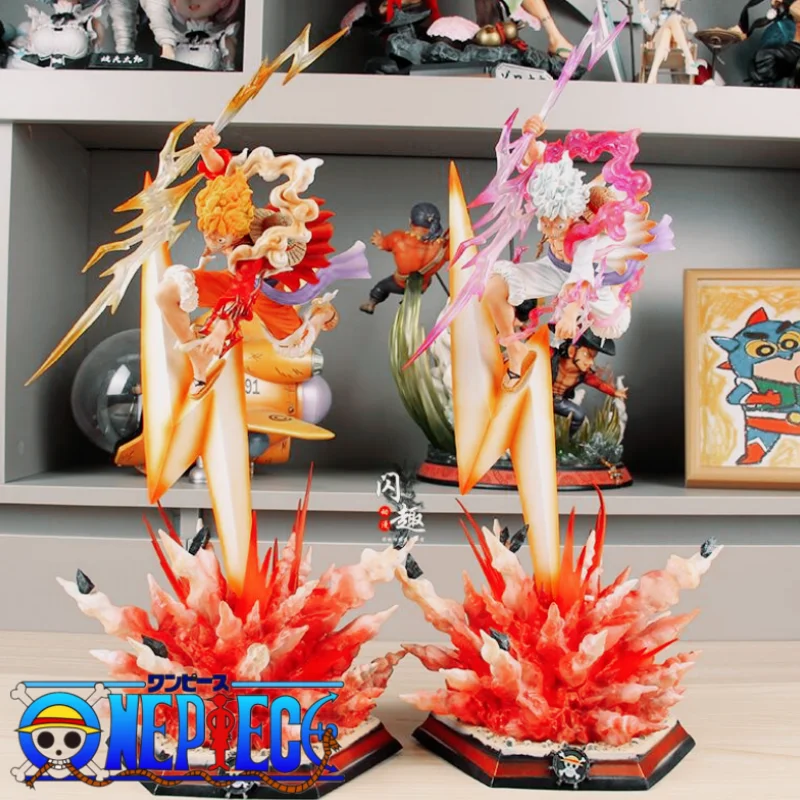 

50cm One Piece Anime Figures Gear 5 Luffy Sun God Nika Figure Pvc Figurie Gk Statue Collectible Model Decoration Gift Toys