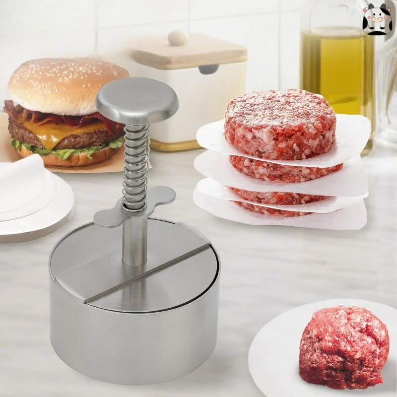 

Stainless Steel Burger Press Round Shape Non-Stick Mold Patty Patty Hamburger Tool Making Maker Adjustable kitchen gadgets