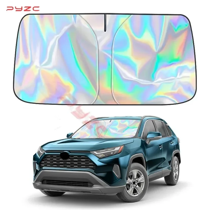 Car Laser Windshield Sun Shade for Toyota RAV4 2016-2021 2022 2023 2024 RAV4 Accessories Reflector Sunshade Offers Protection