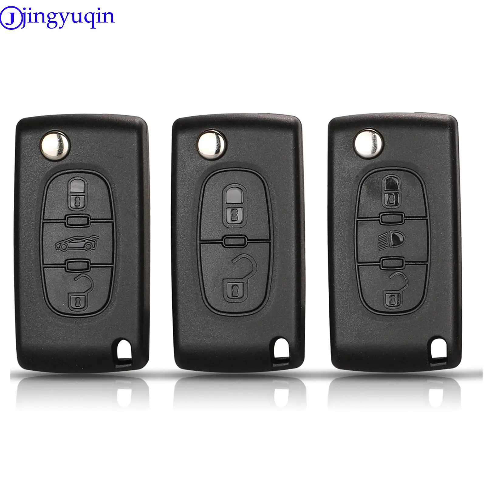 

jingyuqin Remote key Case for Peugeot 307 308 407 607 For Citroen C2 C3 C4 C5 C6 C8 Flip Folding Car Key shell 2/3/4 Buttons