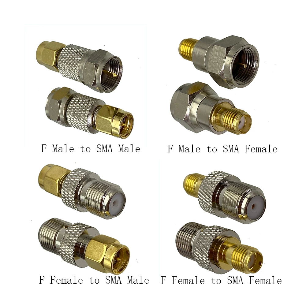 Connector Adapter F TV to SMA Male Plug & Female Jack Wire Terminal RF Coaxial Converter For WiFi Radios Antenna