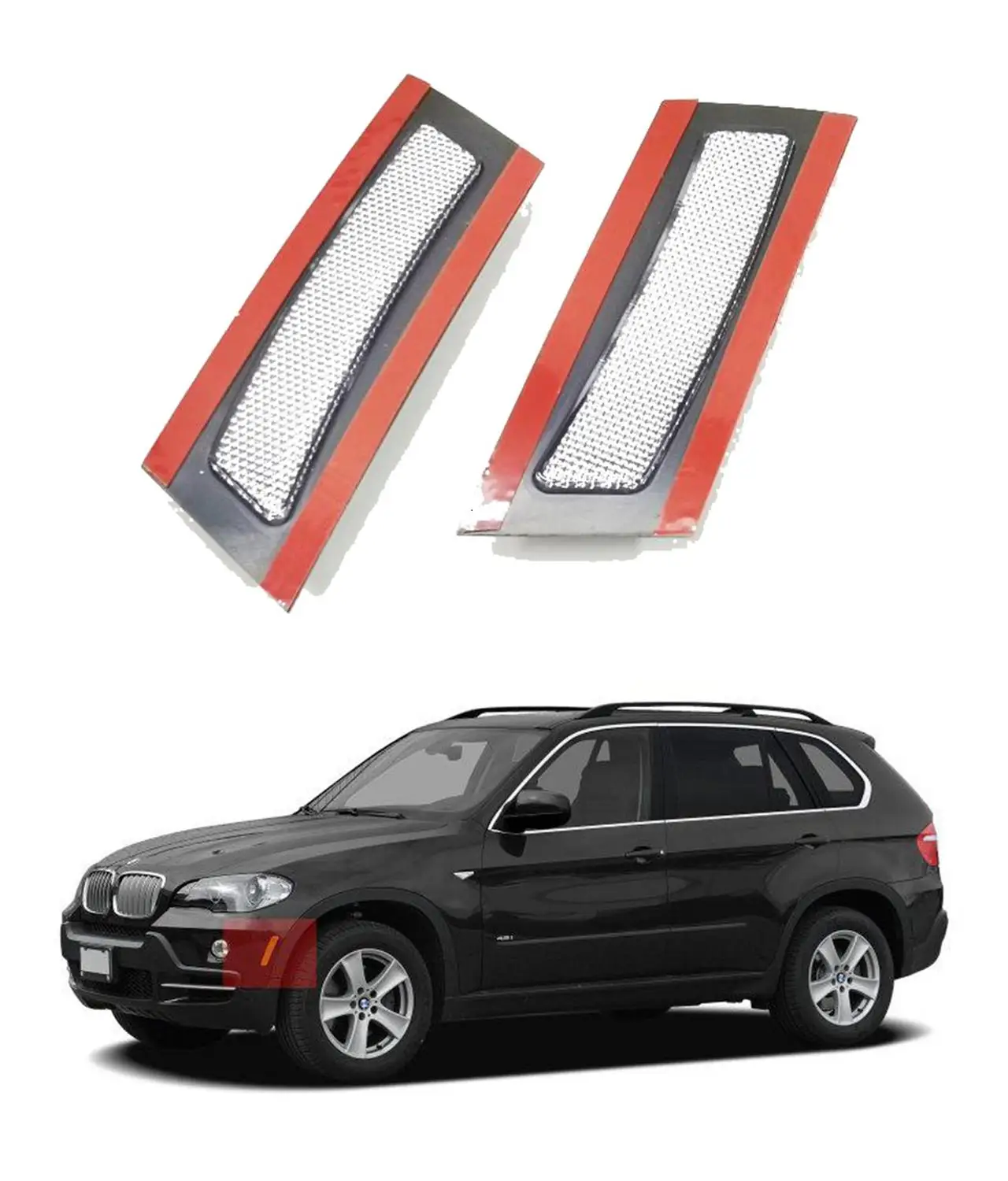 

One Pair Clear/Smoke/Amberr/Dark Grey/Red Lens Front Bumper Side Marker Reflector Light for 2007-2010 BMW X5 E70 Pre-LCI