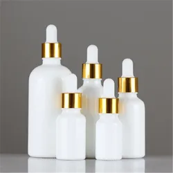 5pcs 5ml 10ml 15ml 20ml 30ml 50ml 100ml White Glass Dropper Bottles with Pipettes for Essential Oil Perfume Refillable Bottle