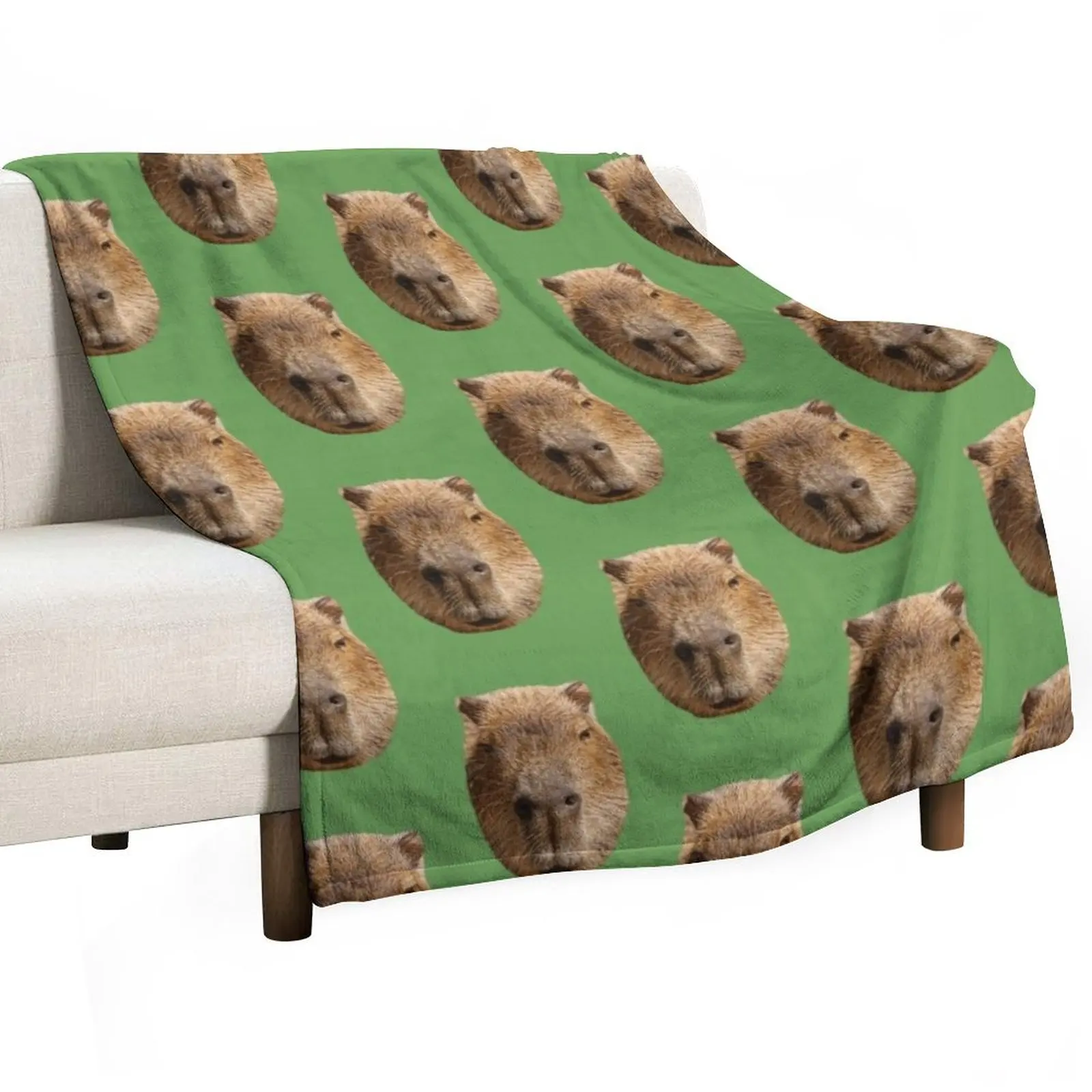 Male Capybara face Throw Blanket Bed covers Decoratives Sofa Quilt Blankets