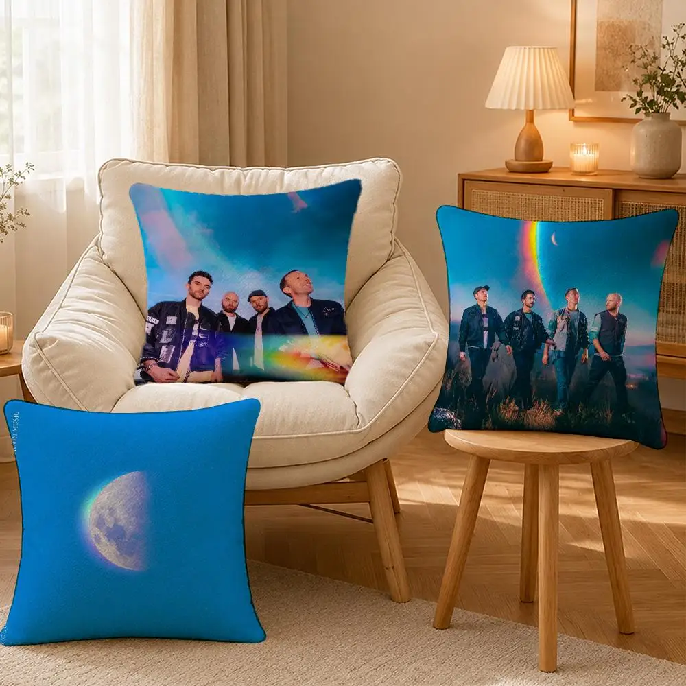 Band Coldplay Pop Rock Music Cushion Cover Personalized Short Plush Soft Bedroom Sofa Home Decor Gift