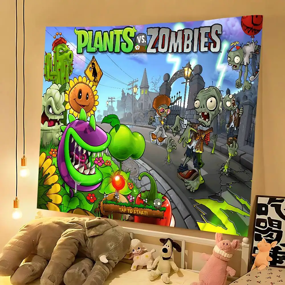 نباتات P الرائعة مقابل Z-Zombies موضوع خلفية حفلة عيد ميلاد الديكور هدايا الطفل الفضاء الديكور راية الأطفال التصوير الفوتوغرافي #2