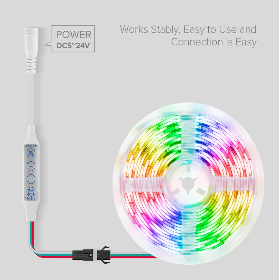 WS2812B WS2811 LED Controller for Pixel LED Strip Light USB 3Key  LED Light Strip SP621E Music Bluetooth-compatible APP DC5V-24V