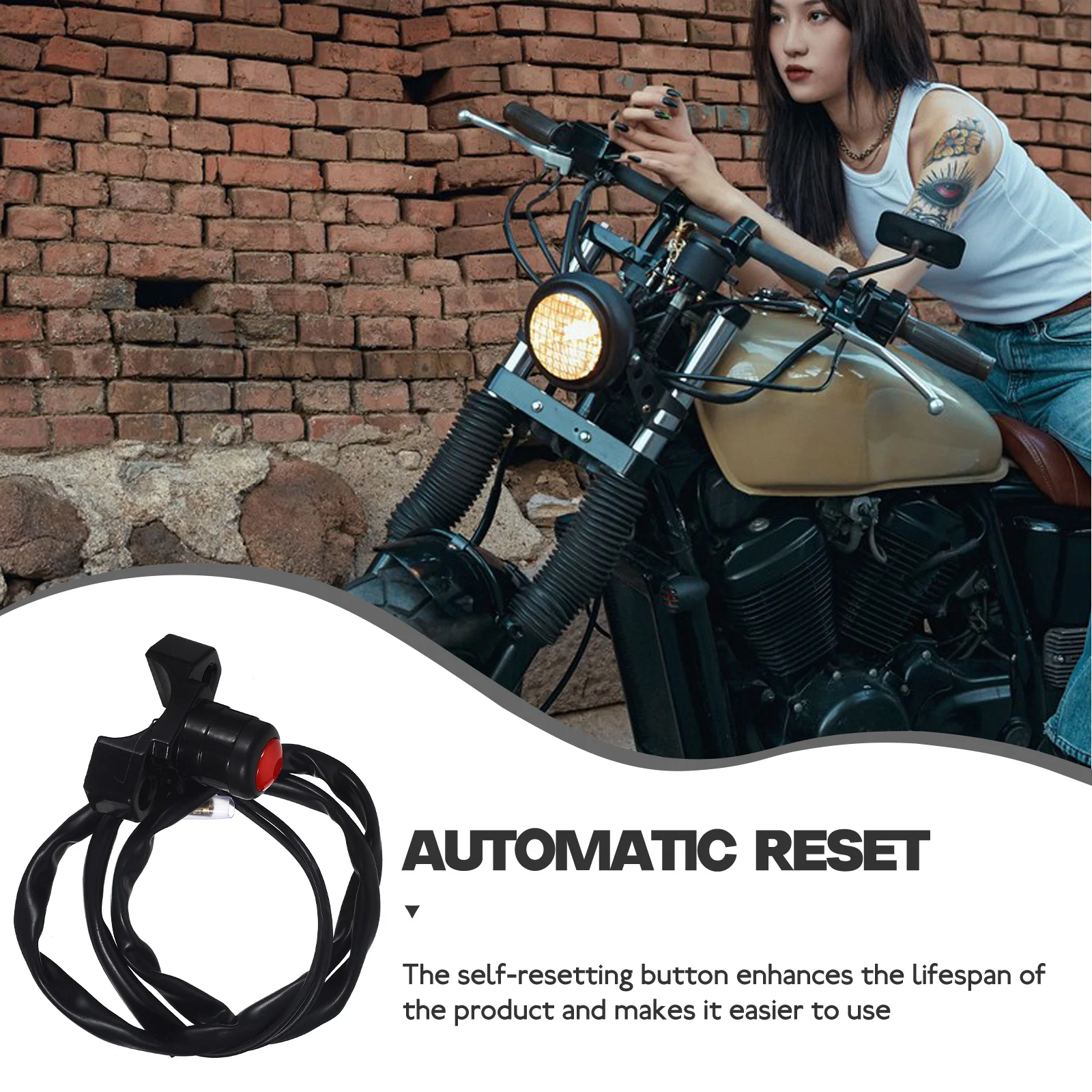 

Horn Switch Modification Parts Motorcycle Brake Handlebar ATV Headlight Fog Lights Push Button Red Self Reset