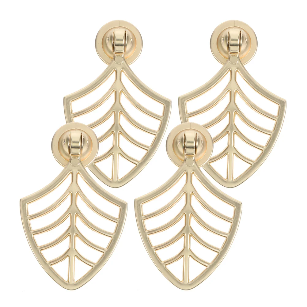 

4Pcs Leaf Shape Door Handle Furniture Pull Handle Cabinet Knobs for Drawers Metal Dresser Pulls Replacement Furniture Pulls