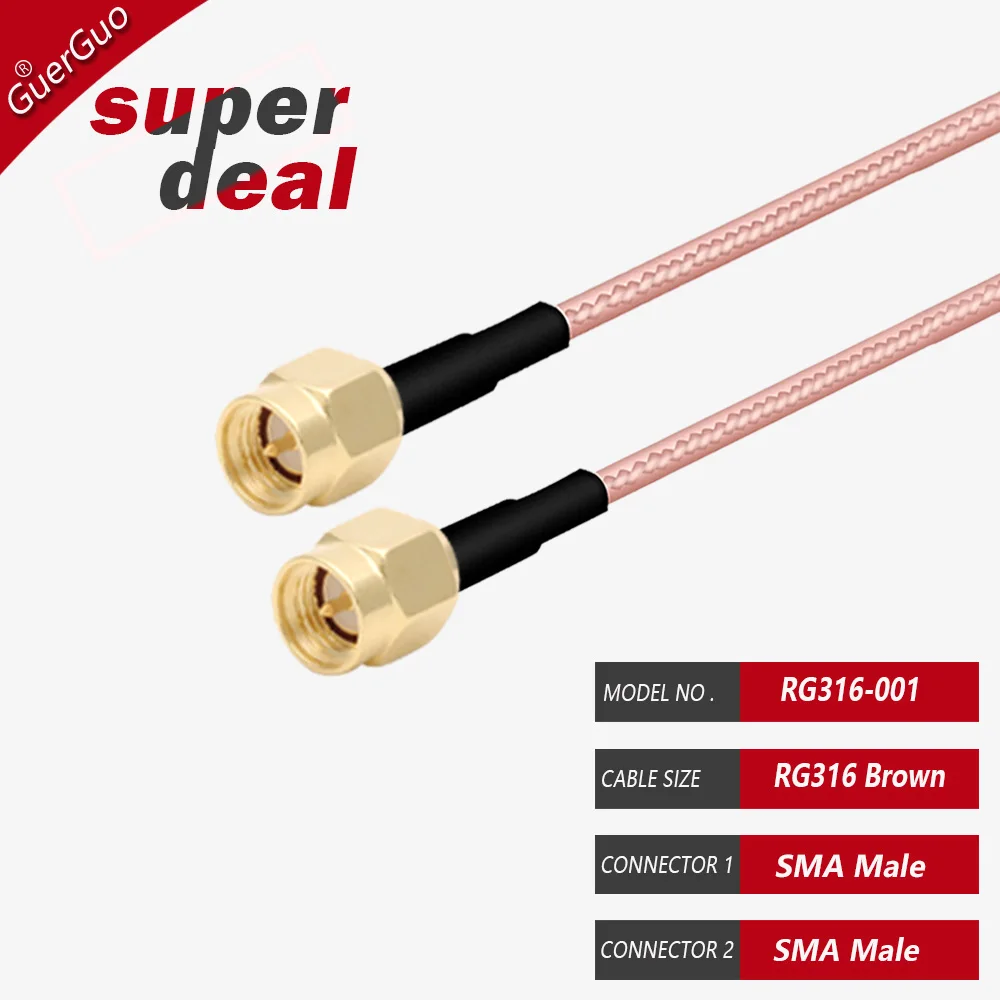 1PC 5CM RF Coaxial RG316 Cable RG174 Cable SMA to SMA Male to SMA Female Nut Bulkhead Connector RF Jumper Pigtail  Wire Terminal