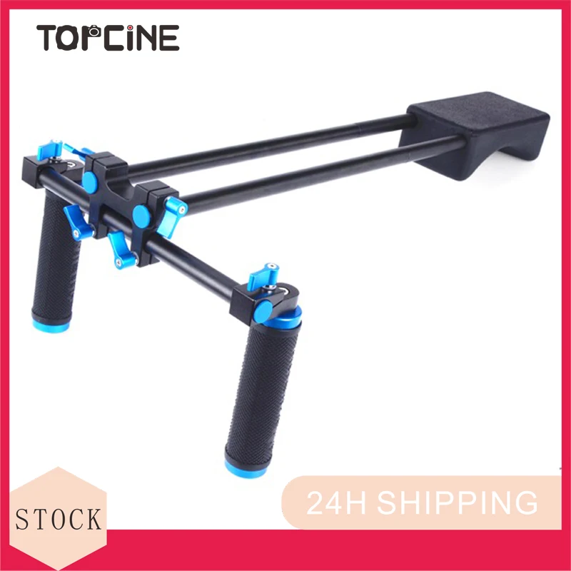 

15mm Rod Rail Shoulder Rig Support System for DSLR Camera and Camcorder with Soft Rubber Pad Dual H Grips