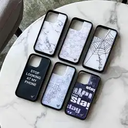 Wildflower 3D marbling Phone Case for iPhone 16 15 14 13 12 Pro Max Plus 16pro 15promax WF Spider web girl Cartoon Cover Retro
