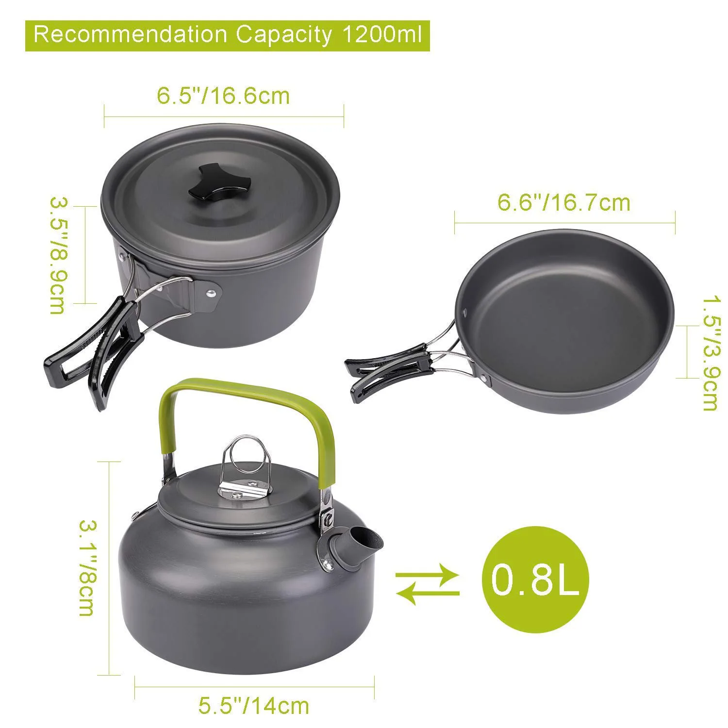 Imagem -05 - Camping Cookware Kit Equipamento Leve Cozinhar Kit para Viajar Trekking Caminhadas Exterior Alumínio