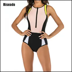 Patchwork Swimwear 2024 Sport Rashguard Women One Piece Swimsuits Surfing Suit Swimming Bathing Suits (UPF 50+)