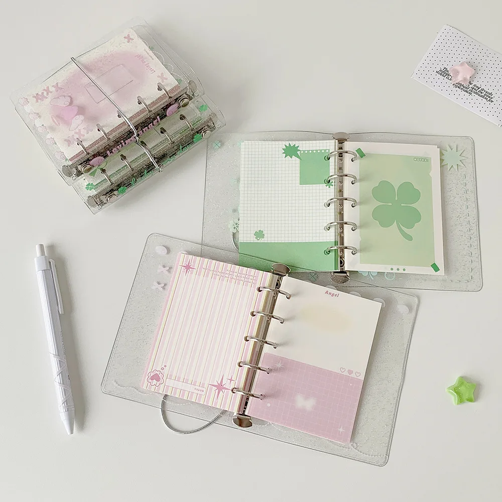 M5 Binder Clover Notebook Cute Cartoon Loose Leaf Album for Star Fans