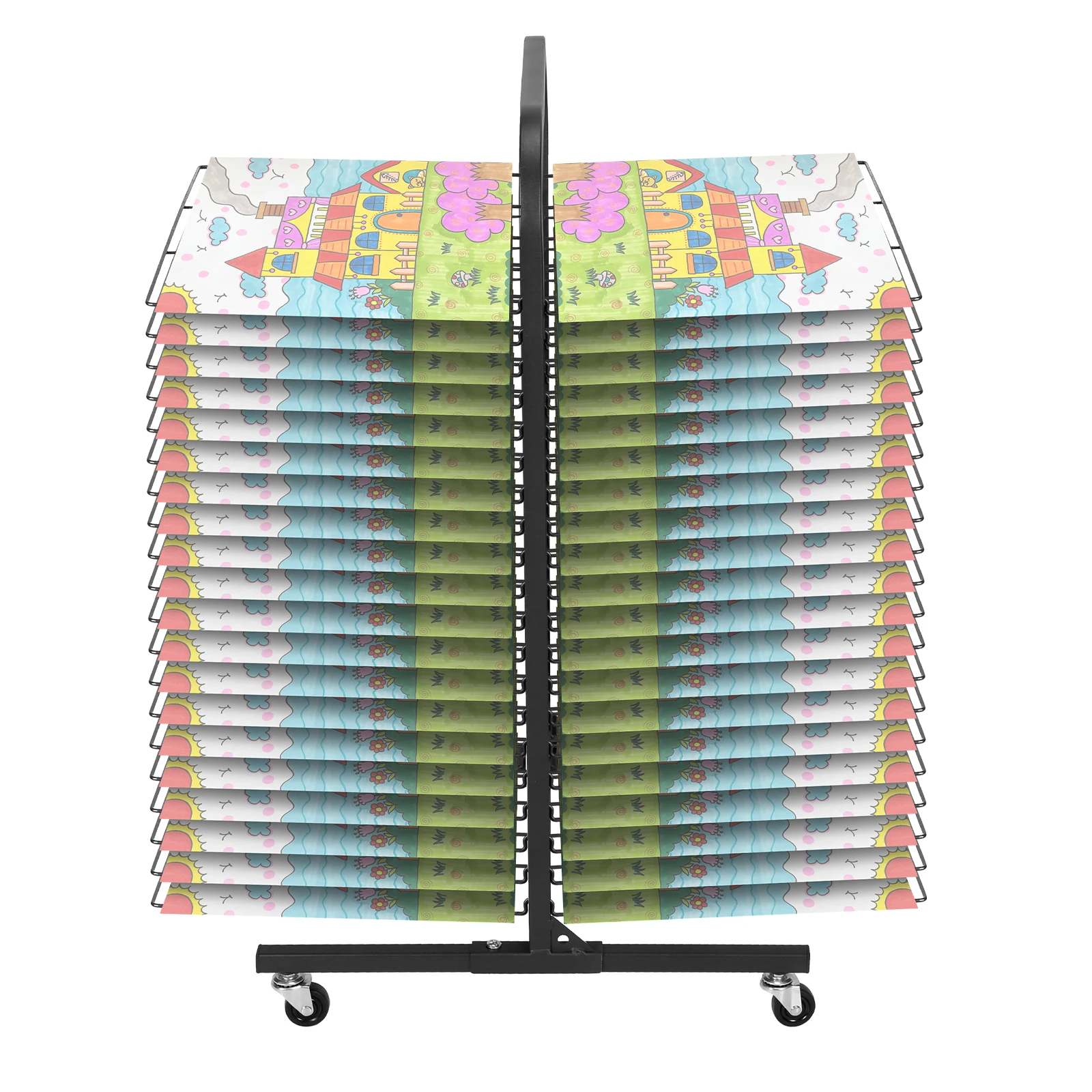 

20-Shelf Art Drying Rack with Lockable Wheels Canvas Rack Removable Shelves Painting Drying Shelf for Classrooms and Art Studios