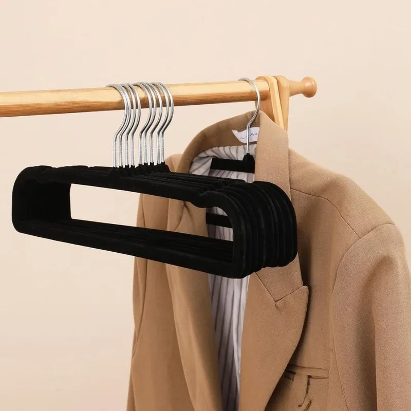 Flocked Home Non-slip Velvet Hangers Elegant Coat Clothes Hanger with Space Saving 360 Rotary Hook Strong Durable Racks Hanger