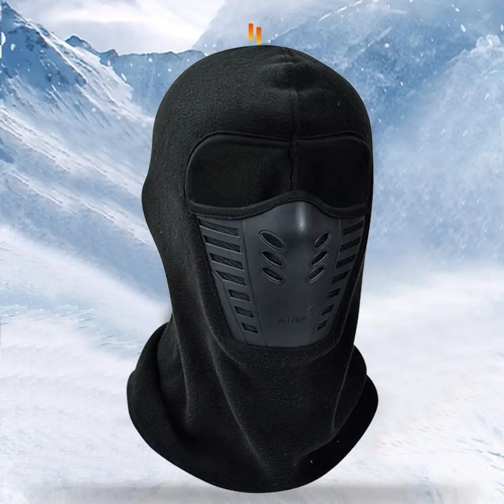 Durable Thickened Skiing Riding Masked Cap Dustproof Windproof Fleece Thermal Neck Keep Warm Face Protection Motorcycle Mask Men