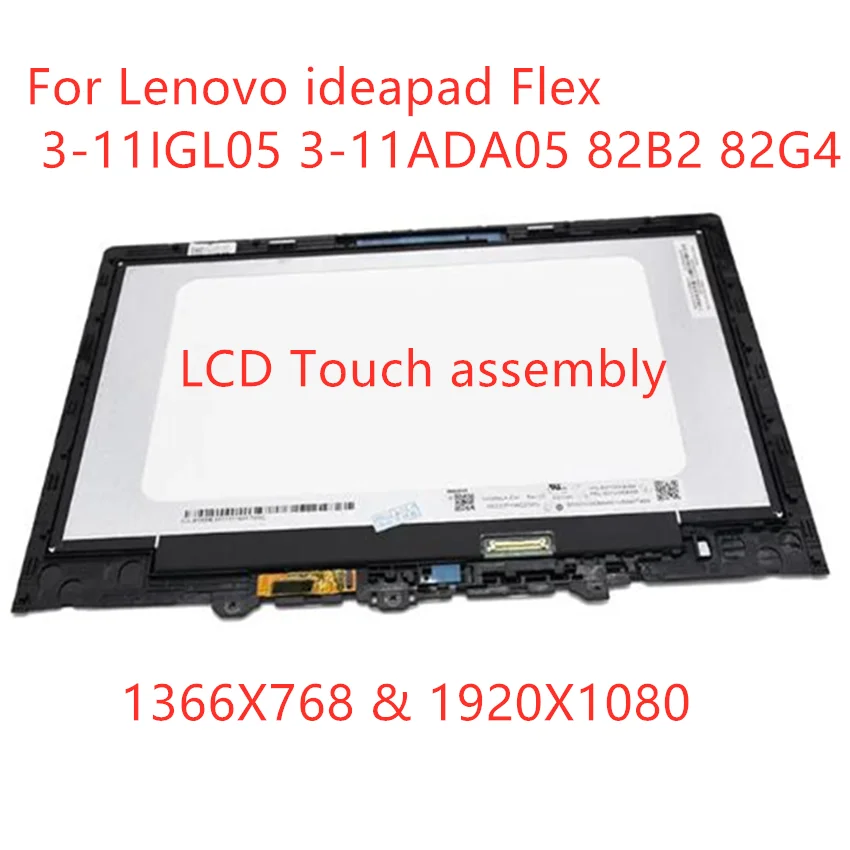 

For Lenovo ideapad Flex 3-11IGL05 3-11ADA05 Screen LCD Touch Display 82B2 82G4 Mtrix Panel Assembly Replacement