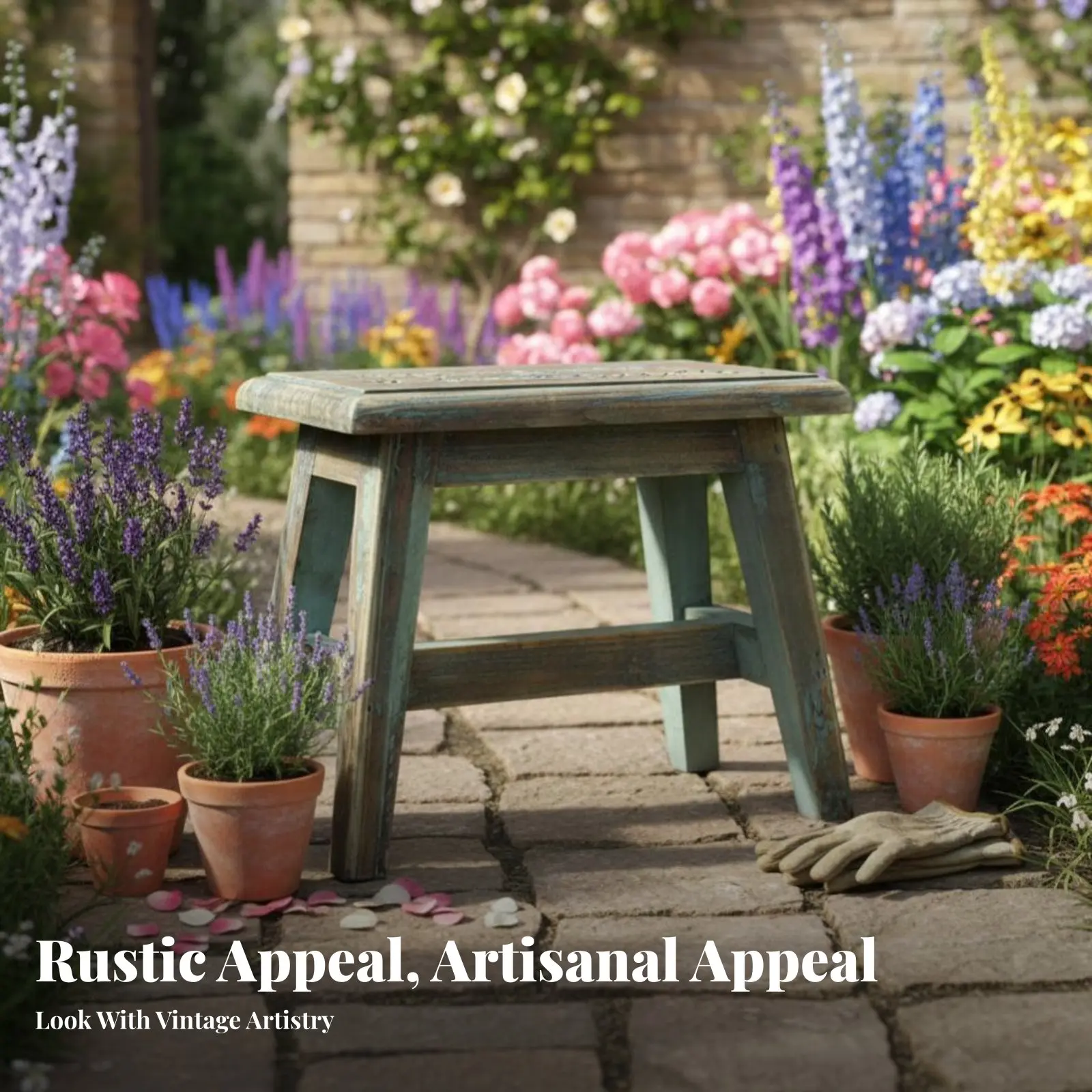 

Миниатюрный табурет в деревенском стиле, декоративный, с эффектом состаривания, для домашнего декора, балкона, универсального использования