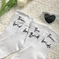 1 pair of Bride/Team bride socks, wedding decoration supplies, bridal party photography props, creative bridesmaid gifts