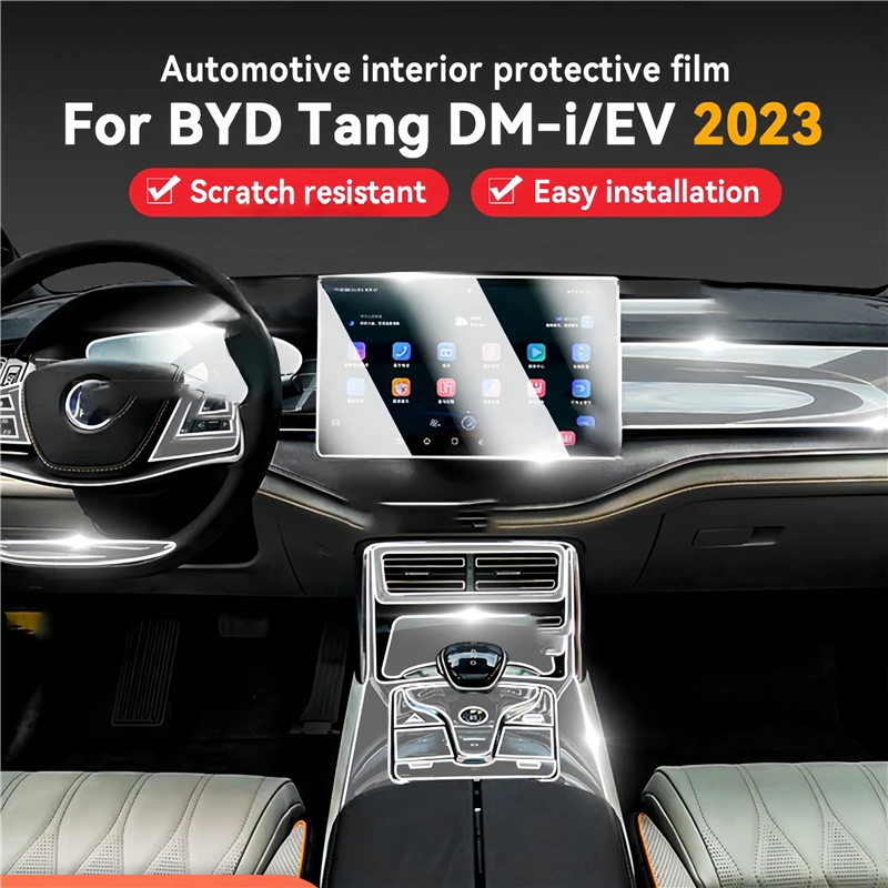 For BYD TANG EV DMI 2023 2022 Accessories Gearbox Panel Dashboard Navigation Automotive Interior Screen TPU Protective Film