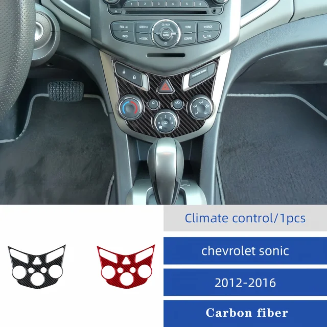 Wnętrze z włókna węglowego dla Chevrolet Sonic 2012 2013 2014-2016 Konsola środkowa Pokrywa panelu CD Wykończenie ochronne Accesorios Para Auto