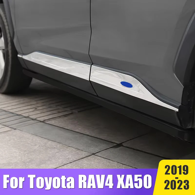 

Car Accessories For Toyota RAV4 2019 2020 2021 2022 2023 RAV 4 XA50 Steel Side Door Body Anti-Scratched Protector Molding Trims