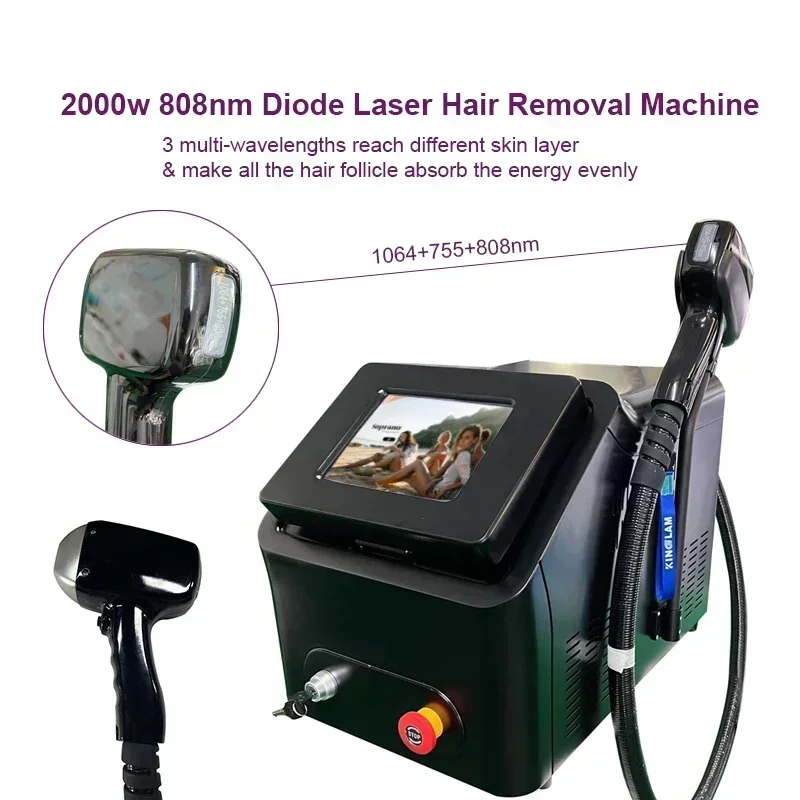 

Professional 808nm Diode Hair Removal Machine 808 755 1064 Permanent Hair Remover Equipment Painless Body Epilator