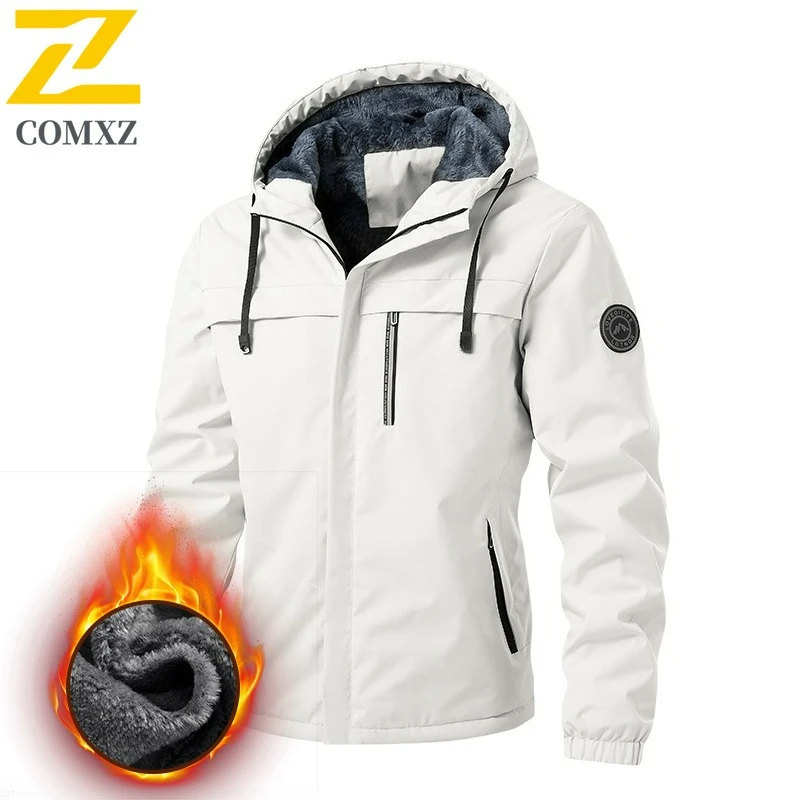 

COMXZ Мужская куртка, утолщенная ветрозащитная теплая парка для приключений на открытом воздухе, классическая удобная легкая зимняя новая мотоциклетная куртка с капюшоном