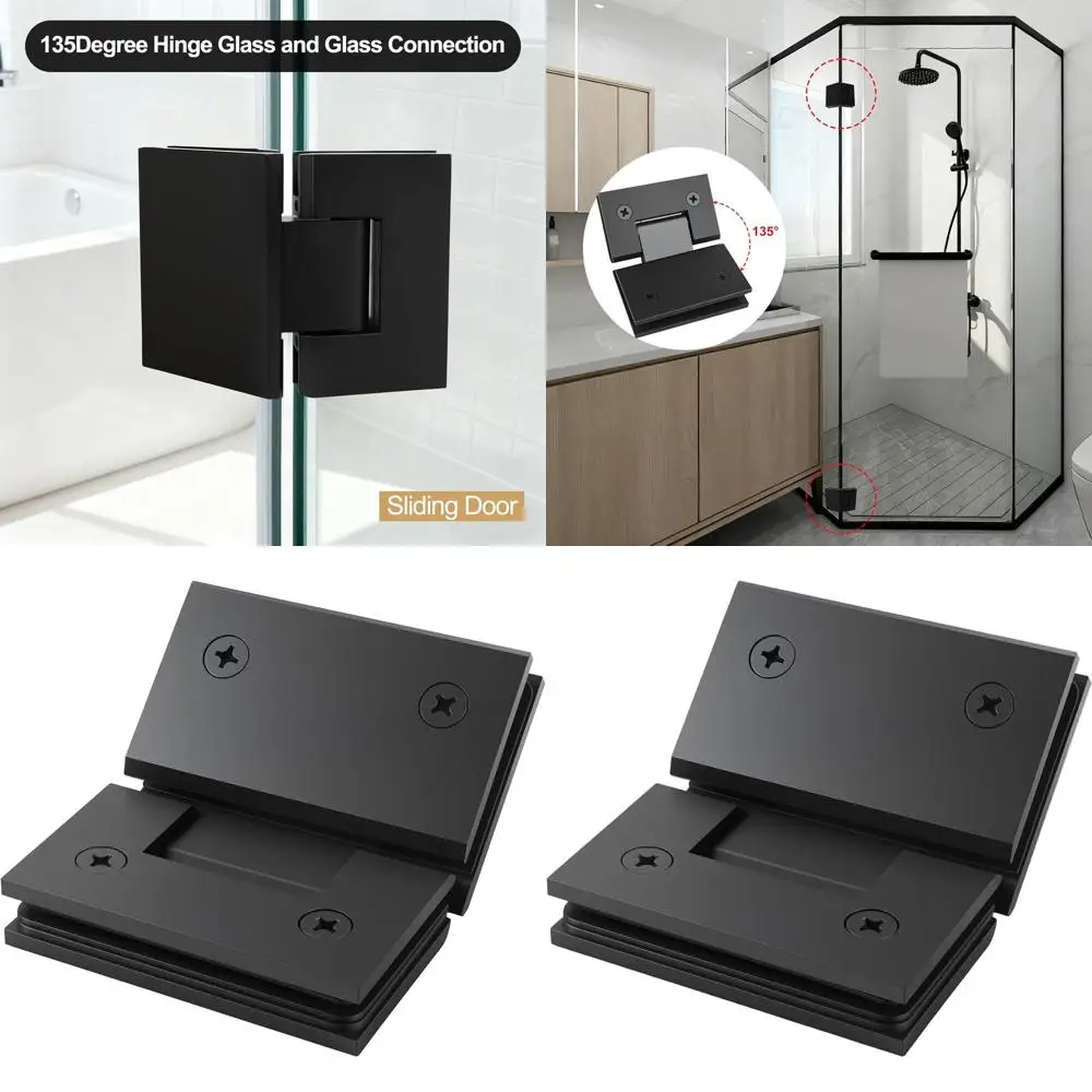 

Усиленные латунные петли для стеклянных душевых дверей с углом открывания 135 градусов, для закаленного стекла толщиной от 5/16 до 1/2 дюйма, черные, 1 шт.