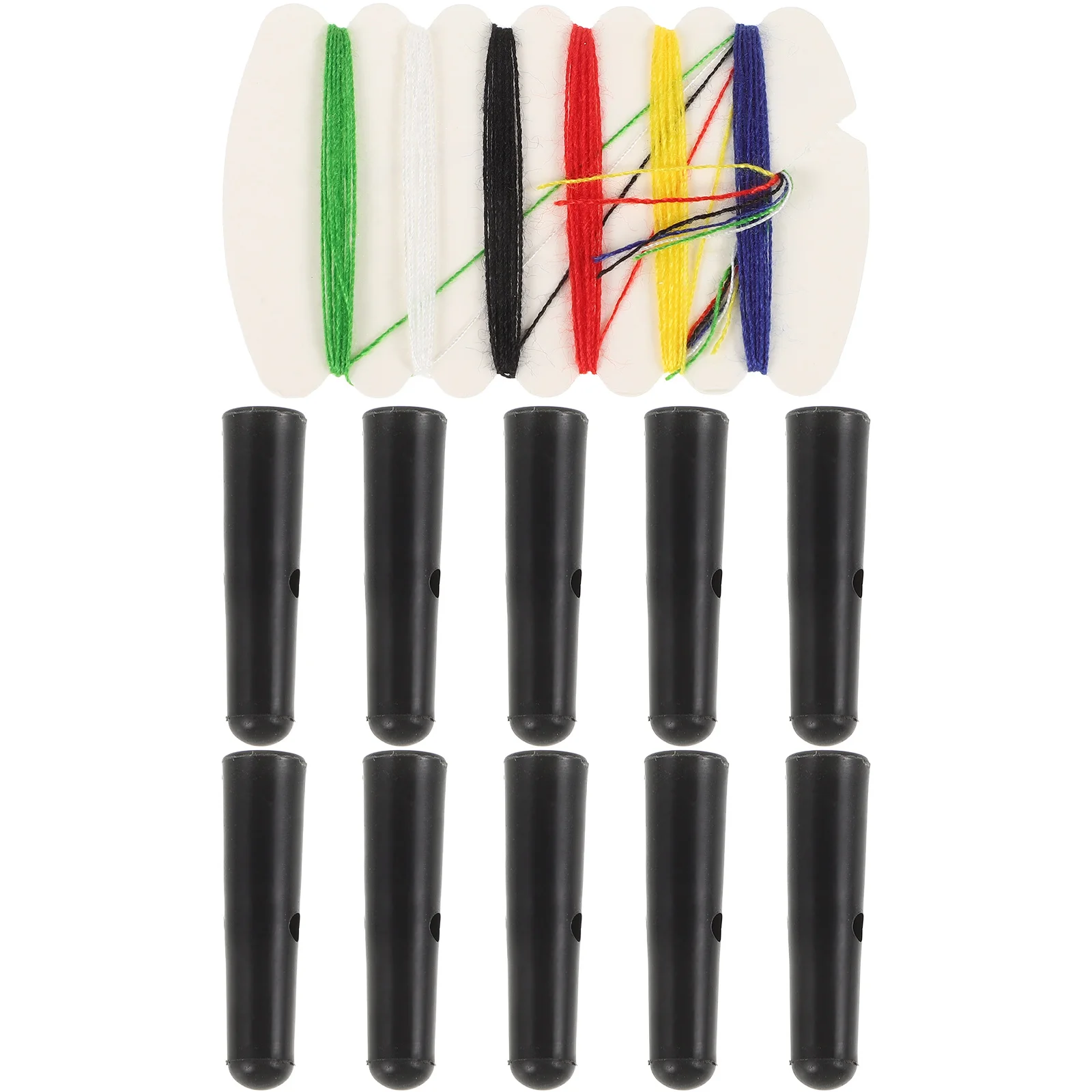 

10 Pcs Folding Umbrella Repair Kit Plastic Beads Tails UV Fan Mister Base Stand Accessories Black