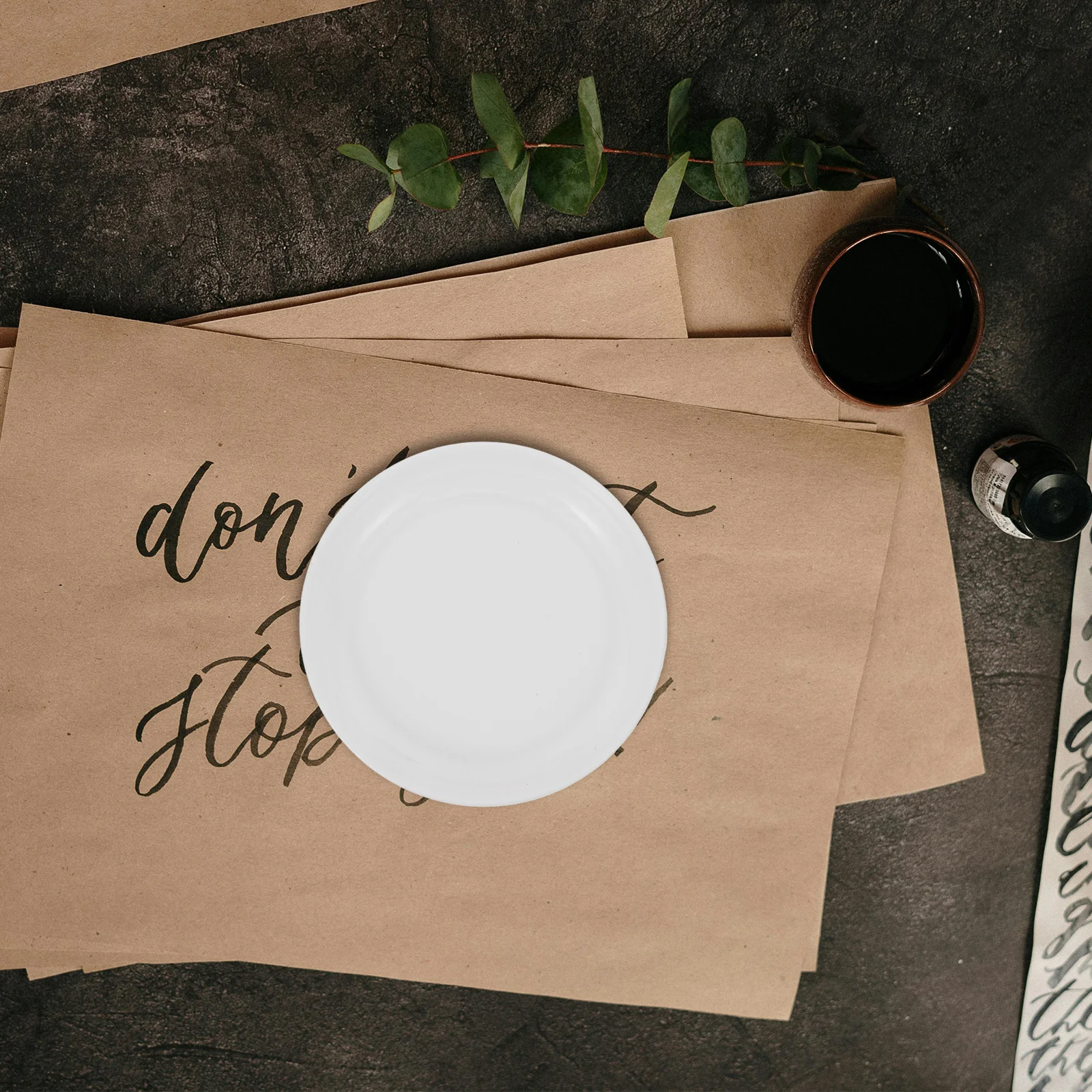 5Pcs Study Stationery Ink Bowl Creative Shape Simple Color Ideal for Calligraphy Lovers and Students Ink Dish Water Plate