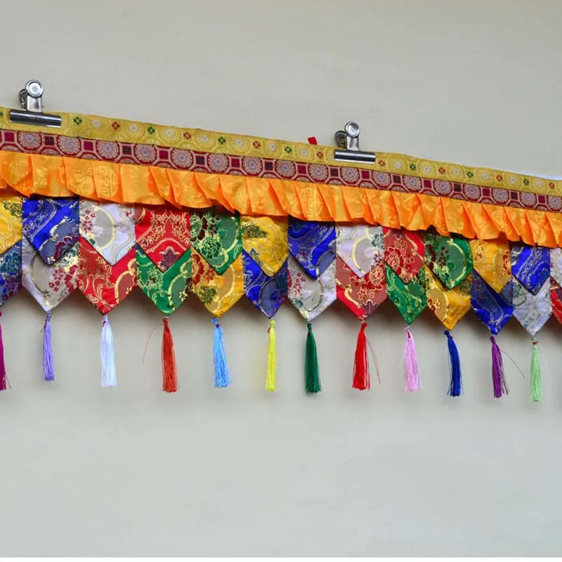 

300cm long Buddhist supplies family Temple Embroidery wall decorative Hanging table Shrine altar Enclosing curtain draperies