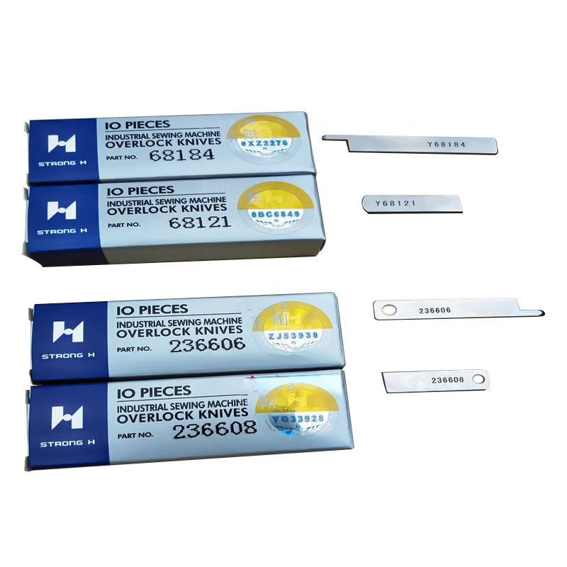 10 قطعة أربعة إبرة ستة خط خليط ماكينة خياطة الاوفرلوك 68184 68121 السكاكين العلوية السفلية تناسب YAMATO FD-62 SHINGRAY FW-740 #2