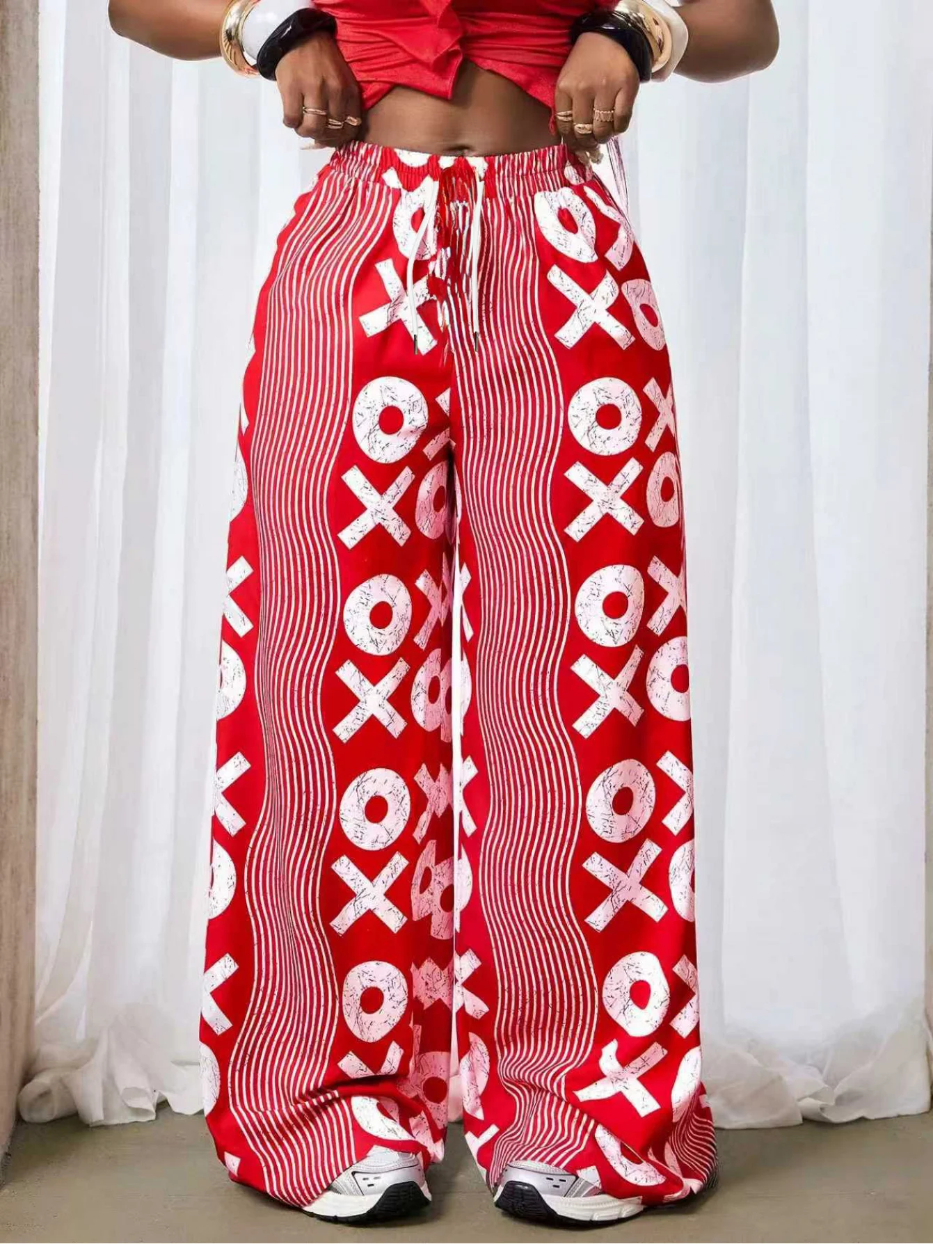 Spring/Autumn Hot Sale Personalized Fashionable Y2k Pants Trendy Fashion Vintage Print Loose Women Polka Dot Sports Pants