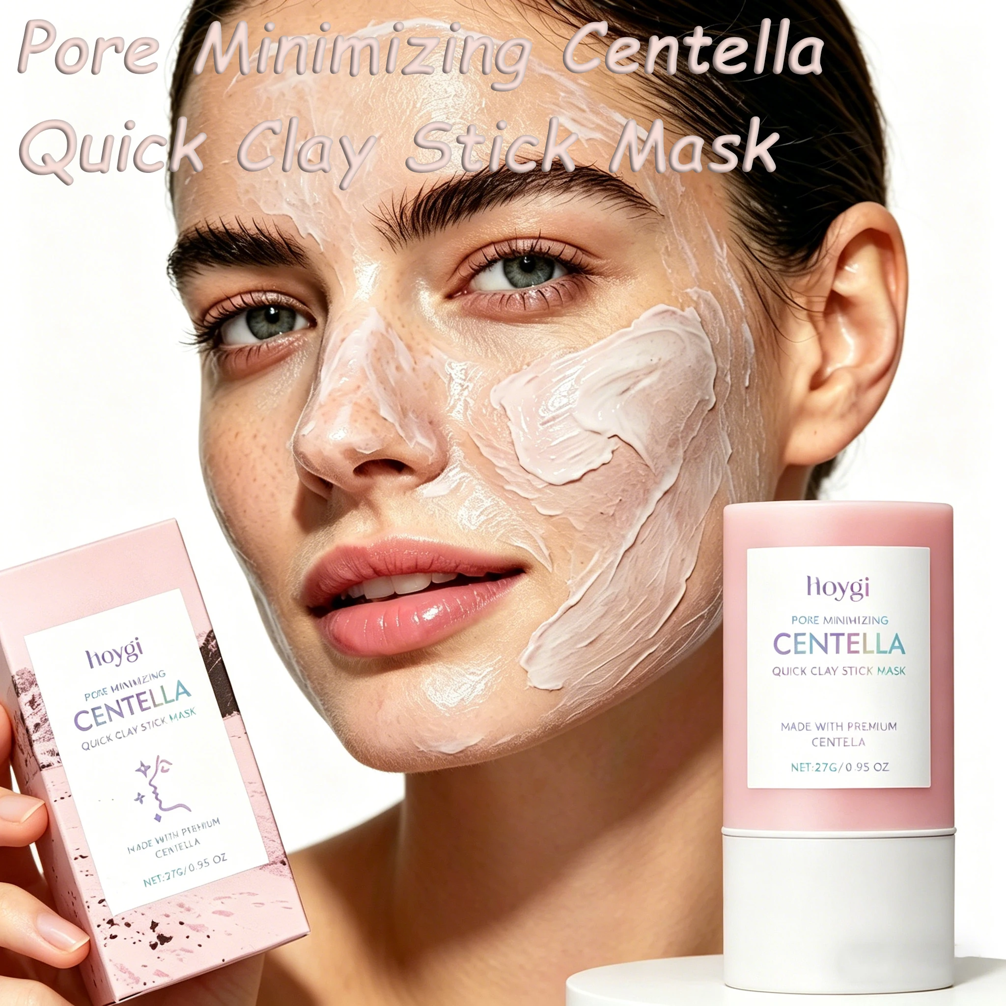 Mascarilla en barra de arcilla de centella, minimizadora de poros, mascarilla de barro purificante de bentonita para limpieza profunda, control de grasa, estilo coreano, para una piel radiante.
