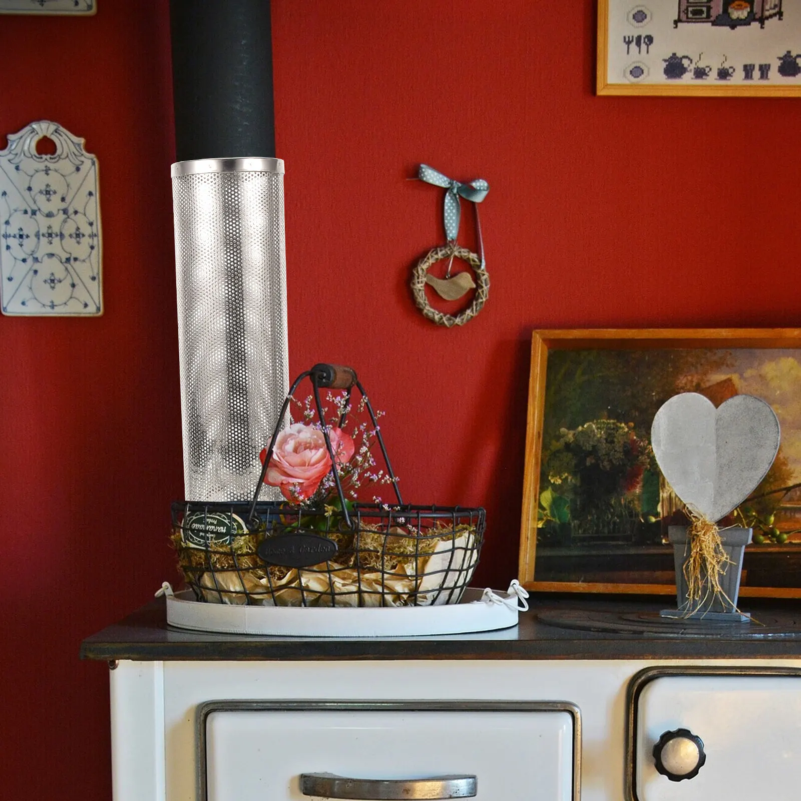 

Heat Resistant Stove Mesh Cover Heavy Duty Chimney Pipe Guard for Wood Stove Flue Protection