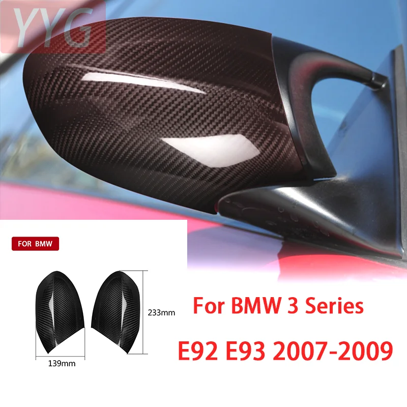 

Real Dry Carbon Fiber Door Side Wing Rearview Mirror Cover Trim Car Accessories Modification For BMW 3 Series E92 E93 2007-2009