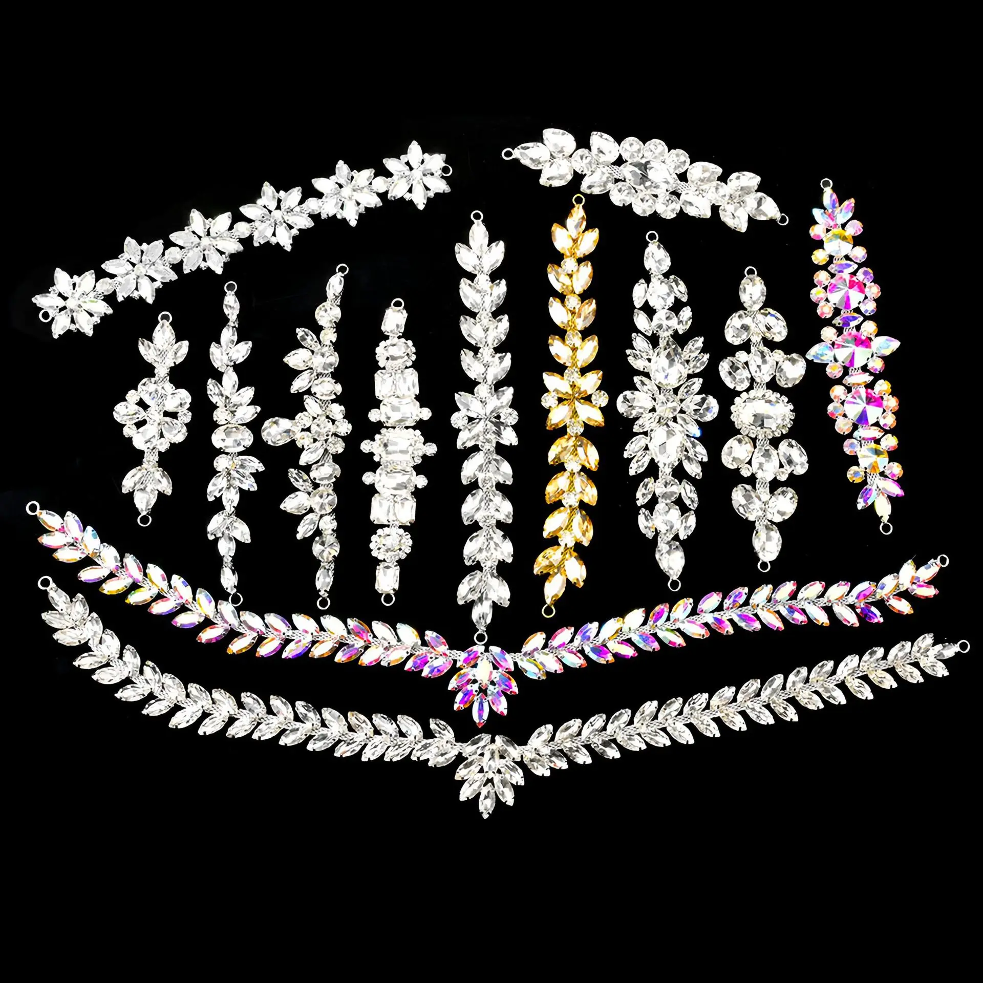 

5pcs Rhinestone Decoration Glass Diamond Bags Hat Clothing Accessories DIY Craft Wedding Dress Rhinestone Gifts Decoration