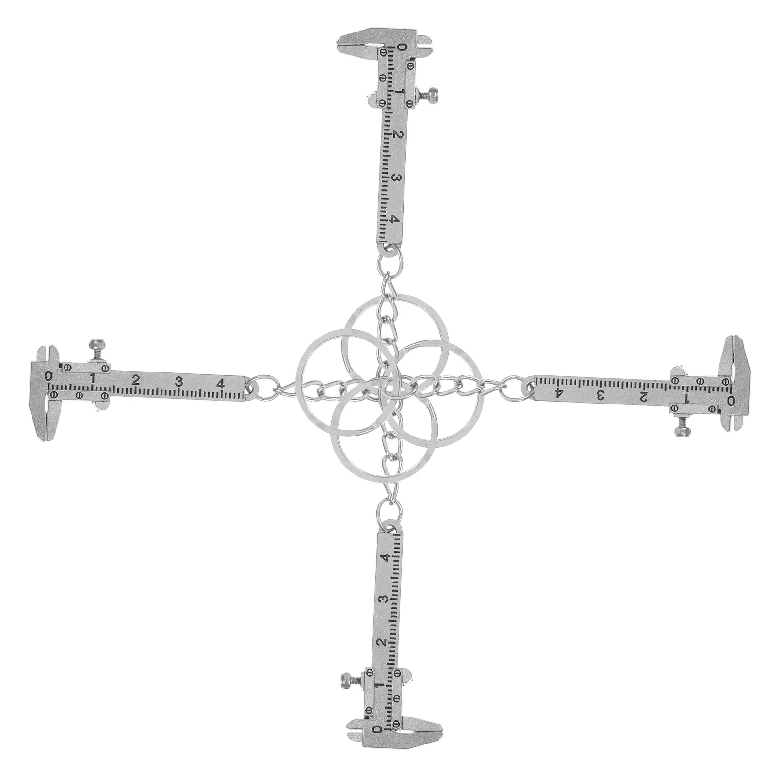 

4Pcs Portable Mini Vernier Caliper Keychain Precision Ruler Gauge 3D Movable Tool for Jewelers Engineers Hobbyists