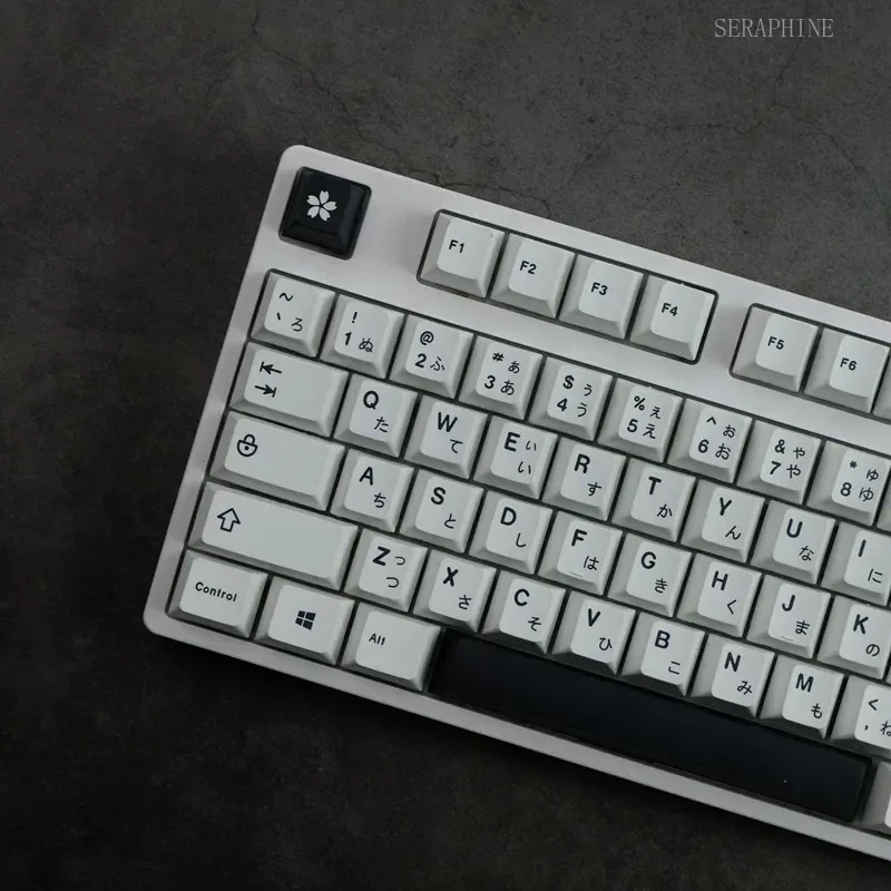 129 Keys Minimalist White Japanese PBT keycaps for Mechanical Cherry Keyboard Profile Keycap Simple Anne Pro GK61