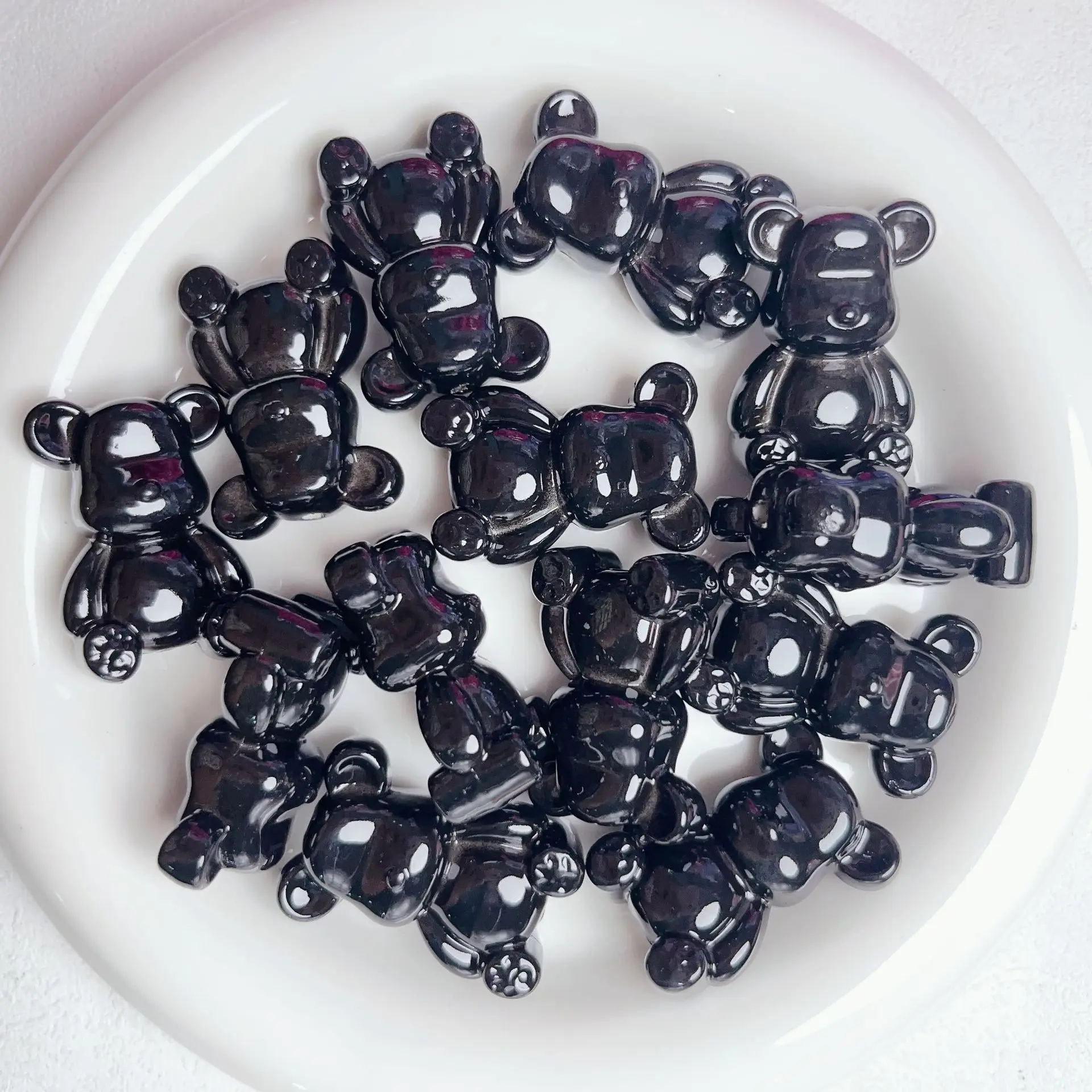 Macaron Color Cute Bear Beads For Jewelry Making Kawaii DIY Decorations Phone Chain Keychain Bracelet Charms Hairpin Accessories
