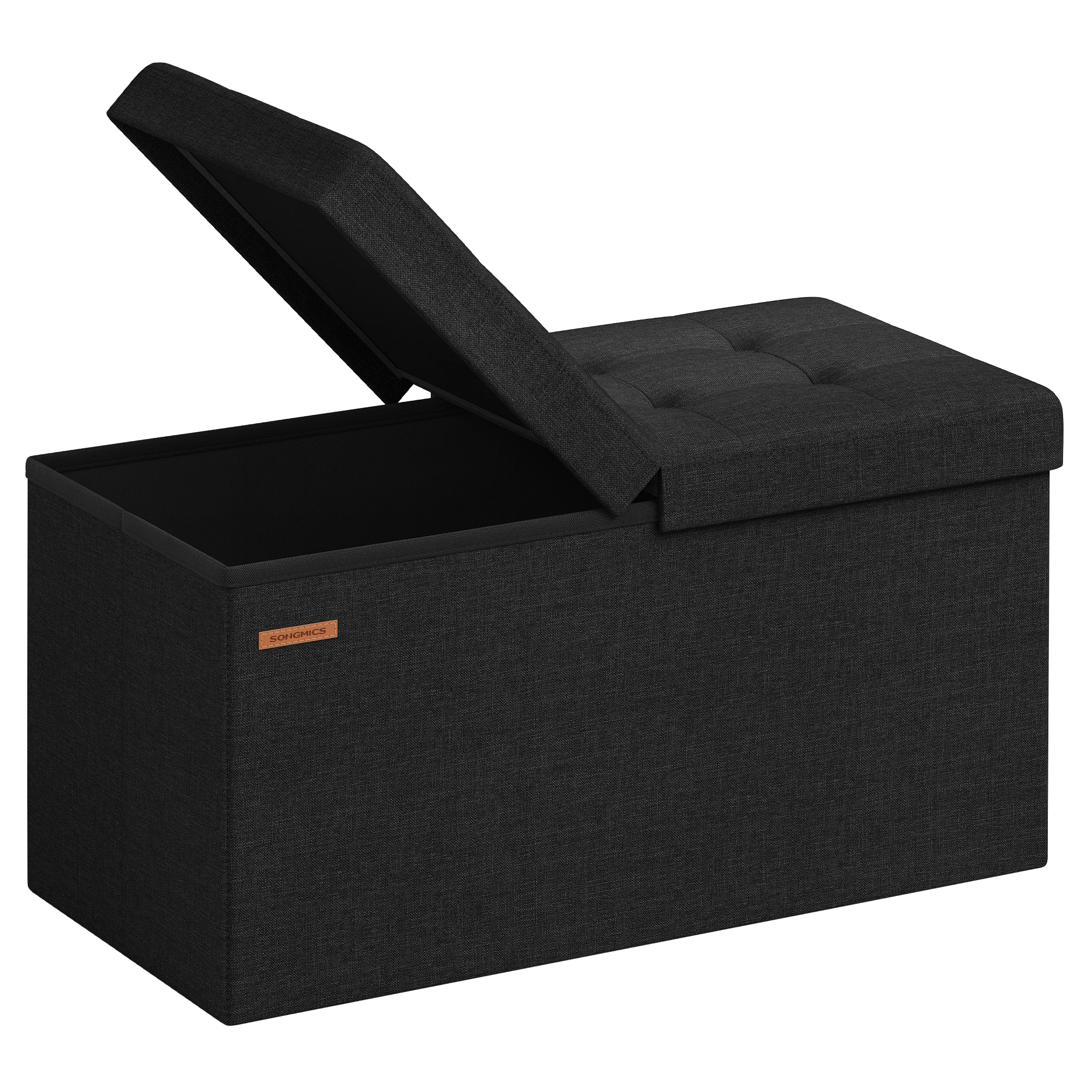 

SONGMICS Storage Ottoman, Foldable Storage Bench, 15 x 30 x 15 Inches, Flipping Lid, 660 lb Load Capacity, for Entryway