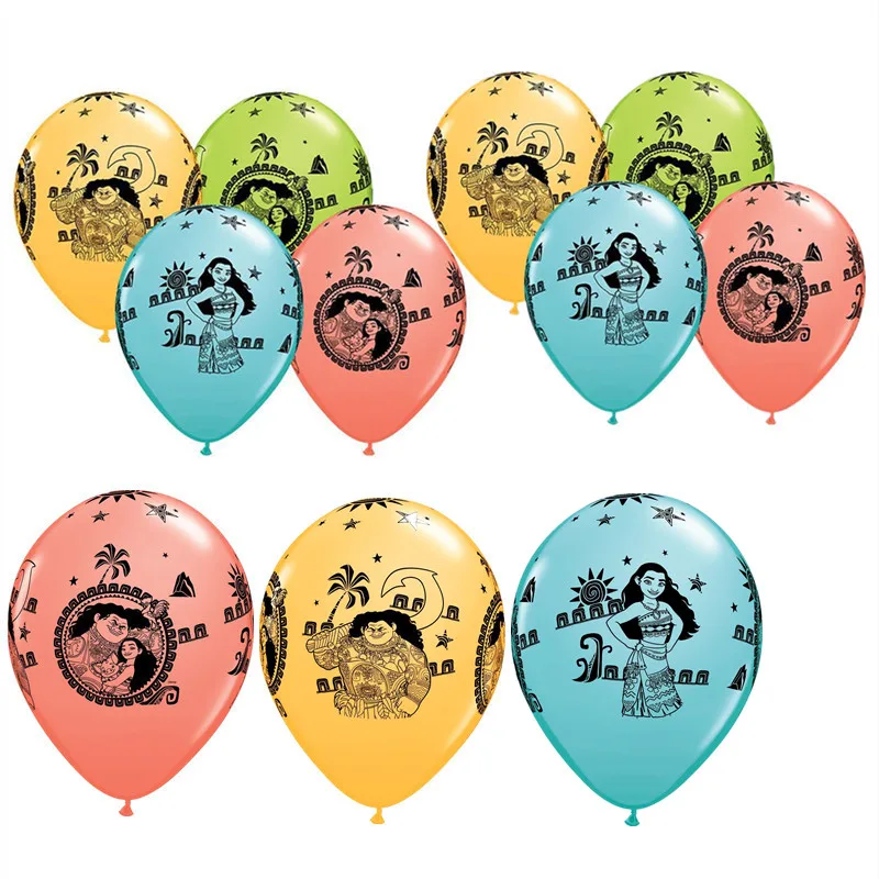 Pocahontas Latex Balloons Disney Cartoon Moana Kids Gifts Four Color Printing Home Birthday Party Decorations Baby Shower Toys