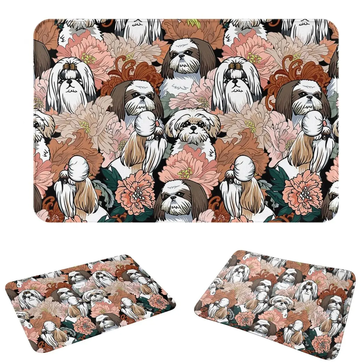 Dog Lover Shih Tzu Crest Doormat Antiwear Carpet Rug Kitchen Entrance Home Floor Mat for Bathroom Footpad Mats